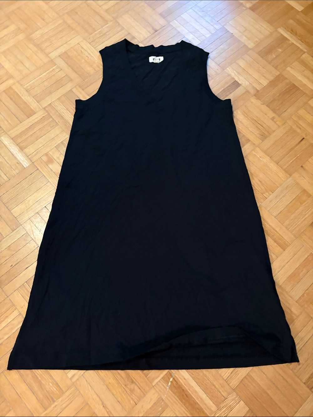 Pact Black Sleeveless V-Neck Shift Dress